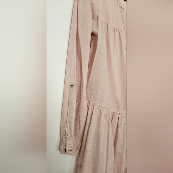 H & M Boho Tunic Oversize Blouse Soft Pink Size 8 - Picture 2 of 7